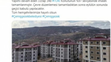 ÇEMİŞGEZEK TOKİ KONUTLARI BİTME AŞAMASINA GELDİ