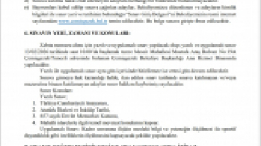 Çemişgezek Belediye Başkanlığı Zabıta Alım İlanı